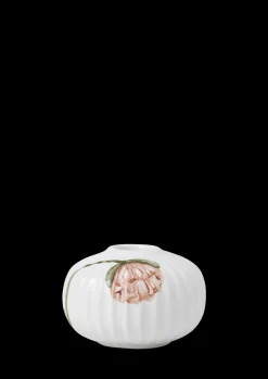 Kähler Hammershøi Poppy Lysestage rund hvid m. deko