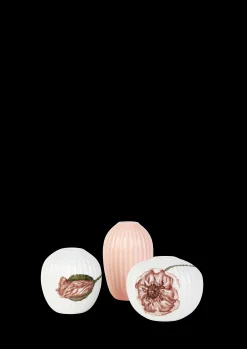 Kähler Hammershøi Poppy Vase miniature hvid m. deko 3 stk.