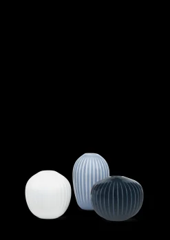 Kähler Hammershøi Vase miniature lys blå 3 stk. | Køb her