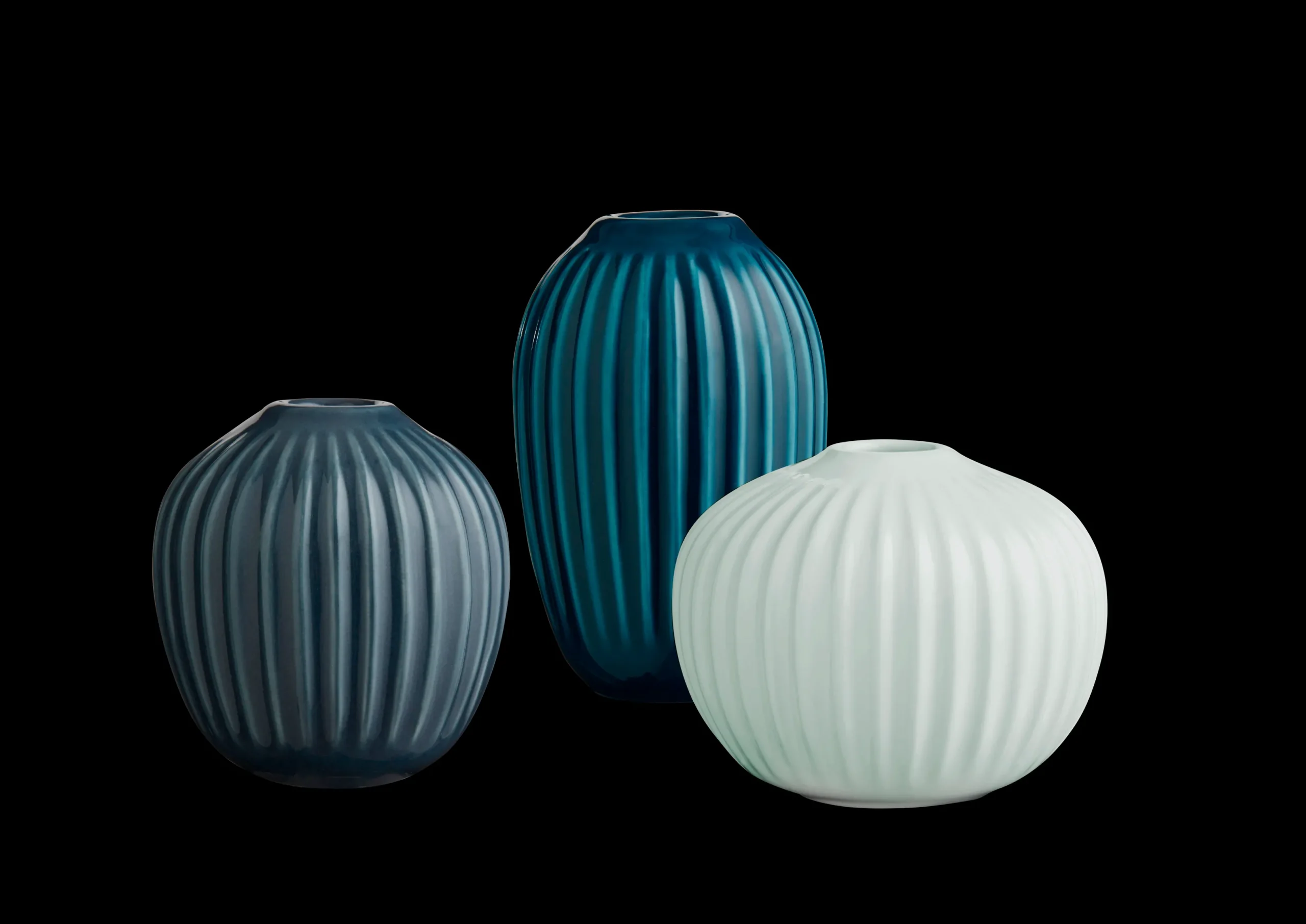 Kähler Hammershøi Vase miniature grøn 3 stk. | Køb her