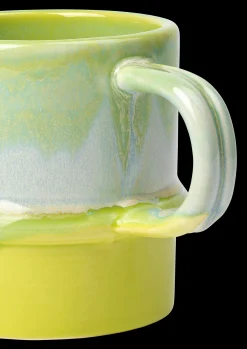 Kähler Poppery Krus med hank 35 cl apple green/mint