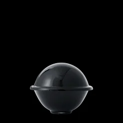 Lyngby Porcelæn Chapeau Bonbonniere sort mundblæst glas