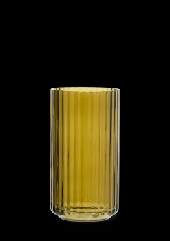 Lyngby Porcelæn Lyngby Vase H15.5 olivengrøn mundblæst glas