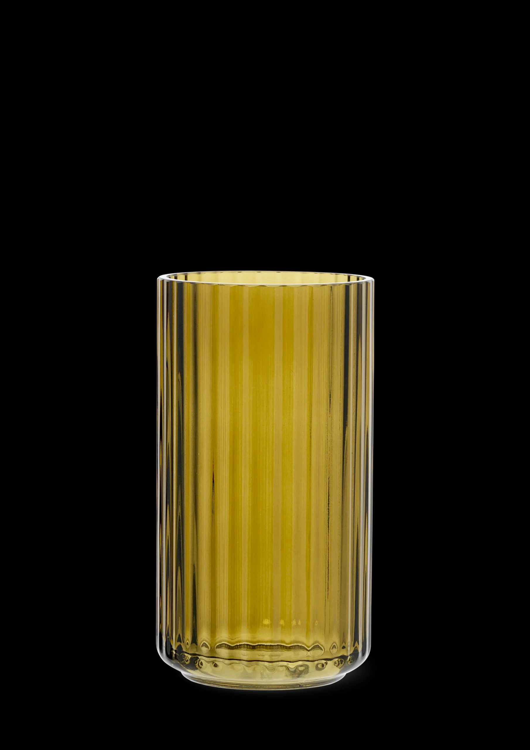 Lyngby Porcelæn Lyngby Vase H15.5 olivengrøn mundblæst glas