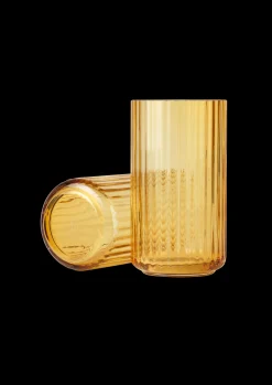 Lyngby Porcelæn Lyngby Vase H15.5 amber mundblæst glas