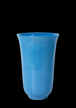 Lyngby Porcelæn Rhombe Color Vase H20 blå porcelæn | Køb her