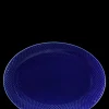 Lyngby Porcelæn Rhombe Color Ovalt serveringsfad mørk blå