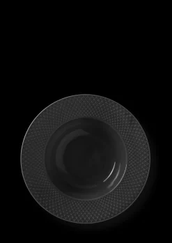 Lyngby Porcelæn Rhombe Earth Dyb tallerken Ø24.5 cm slate