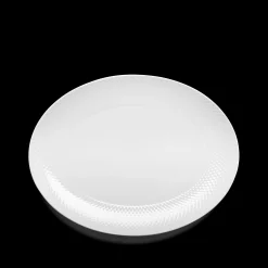 Lyngby Porcelæn Rhombe Ovalt serveringsfad 35x26.5 hvid