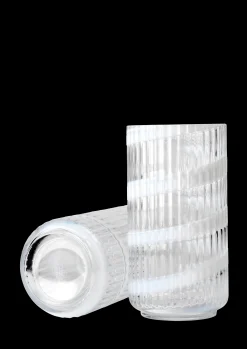 Lyngby Porcelæn Vase H20.5 cm swirl hvid mundblæst glas