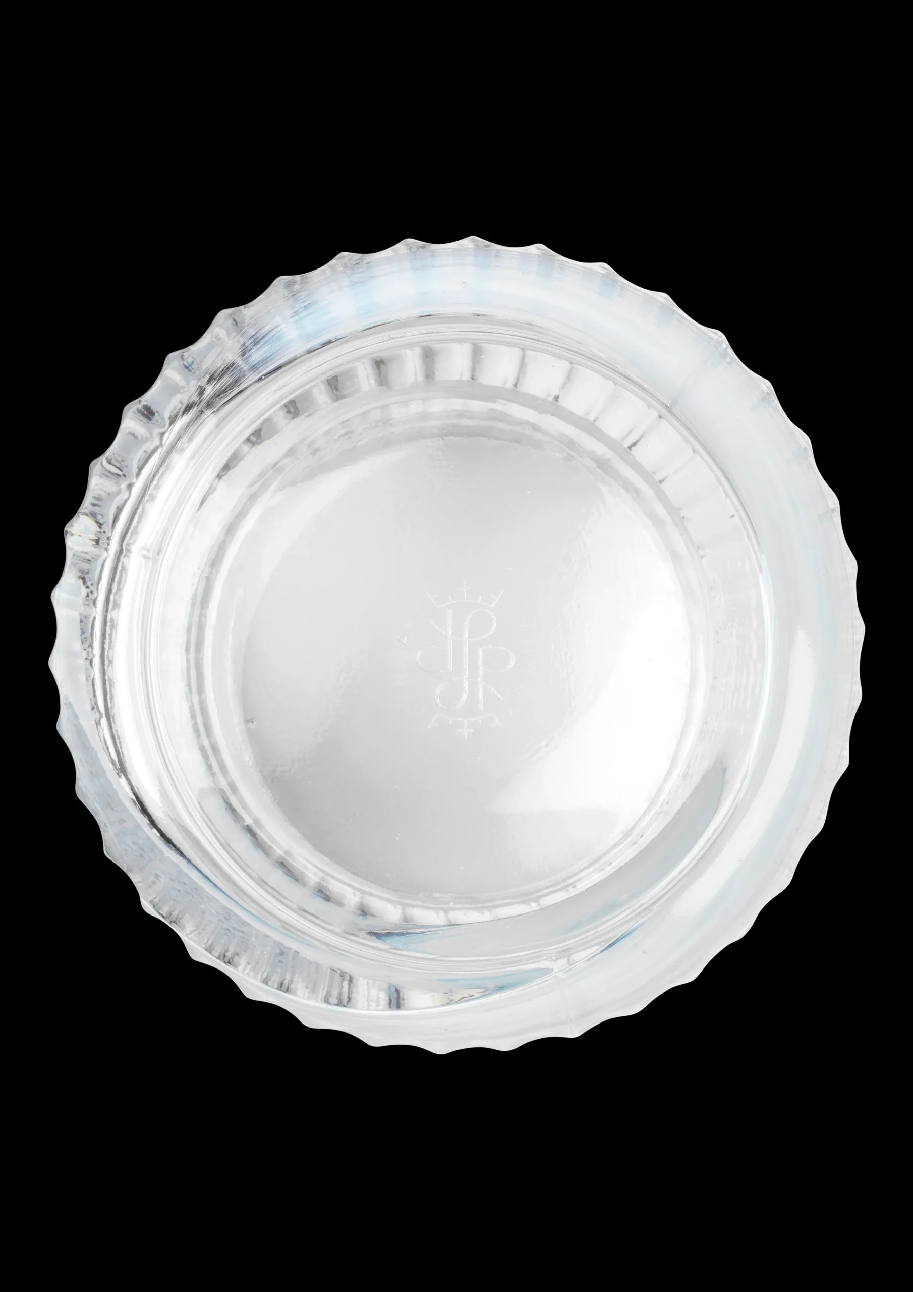 Lyngby Porcelæn Vase H20.5 cm swirl hvid mundblæst glas